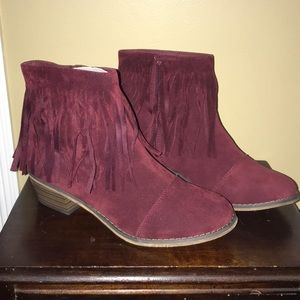 Fringe ankle boots